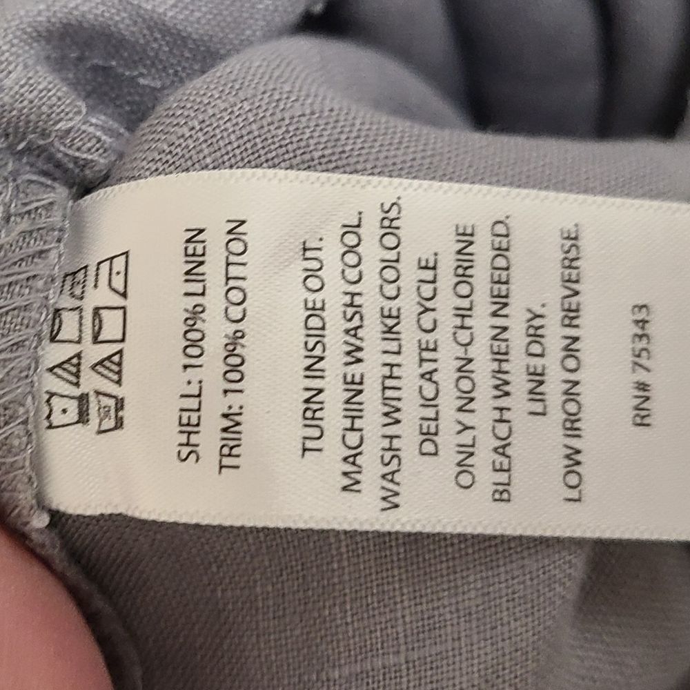 St. Tropez Gray Wide Leg Linen Capri Pants size 10 - Picture 7 of 9
